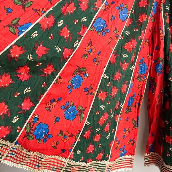 Wide Leg Multicolour Super Wide Leg Palazzo Floral Ethnic Style Pants M - Picture 4 of 12